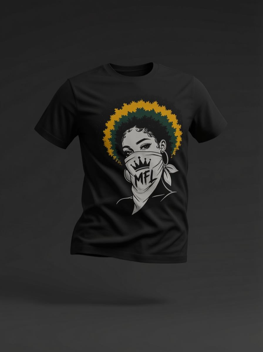 Minted Fi Life Bandana Queen T-Shirt – Jamaican Edition