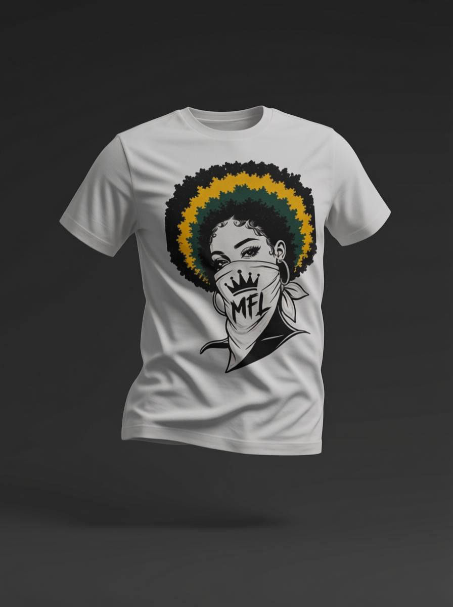 Minted Fi Life Bandana Queen T-Shirt – Jamaican Edition