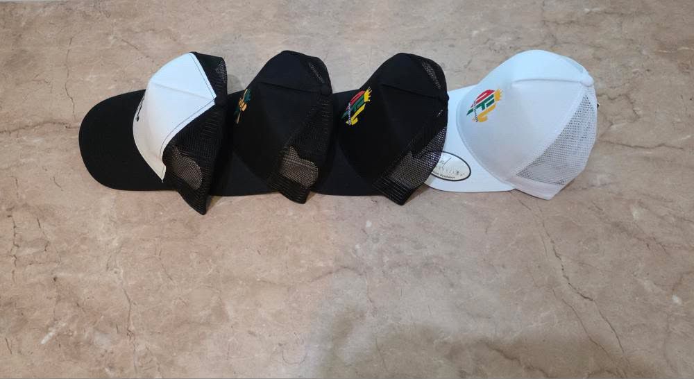 Minted4Life Trucker Cap – White with Multicolour Crown Logo